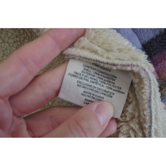 Sage Collective Plaid Plush Sherpa Lined Fleece Shirt Jacket Shacket Size Small - Picture 3 of 5